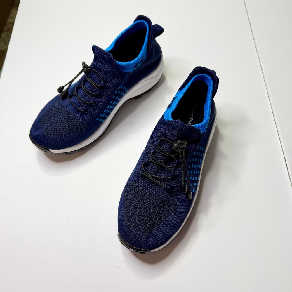 Orthopedic Stretch Cushion Walking Shoes Navy Blue Comfort Slip On Women's.
